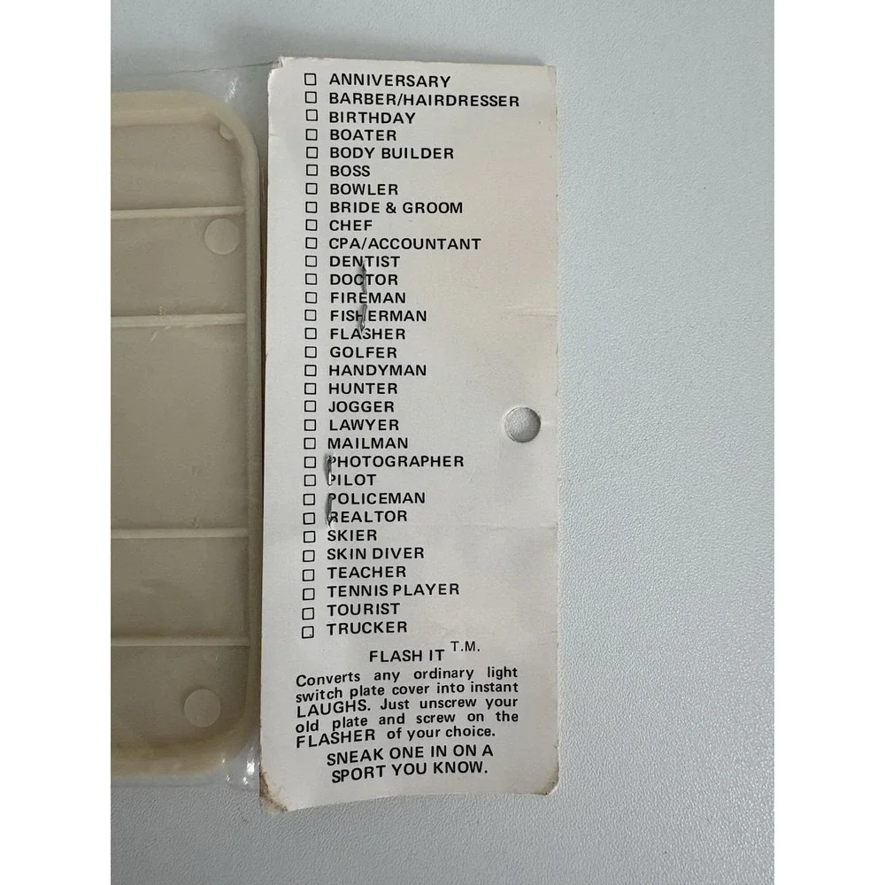 Vintage 1976 Flash It Corp Golfer Light Switch Plate Cover NOS Novelty Gag Gift